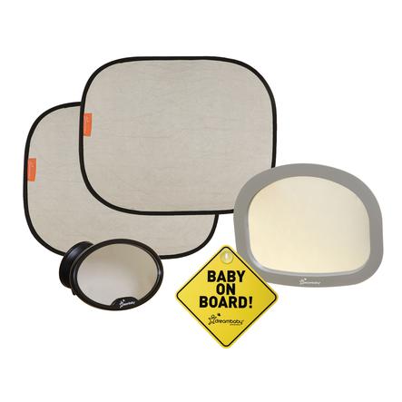 Dreambaby Kit Miroir Voiture Bebe Pare Soleil Organisateur 4 Pieces Roseoubleu Fr