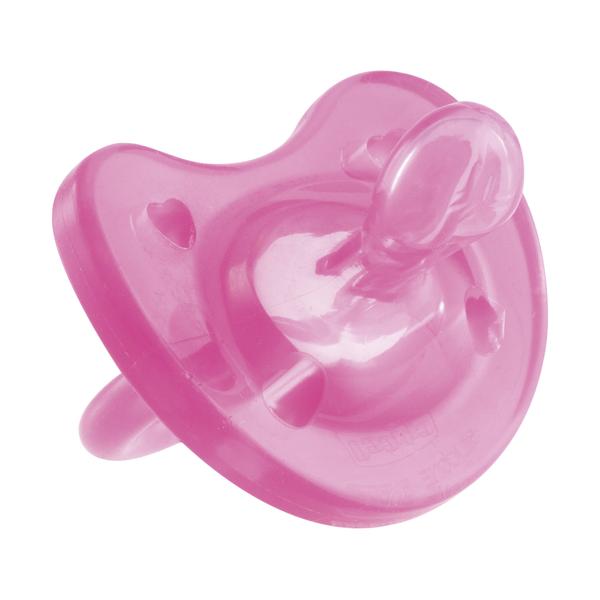 chicco Sucette Physio Soft en silicone rose 6-16 mois