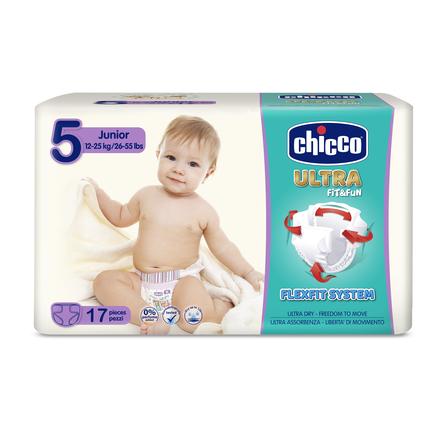 chicco Couches Ultra- taille 5 Junior , 15-25 kg, 17 pièces