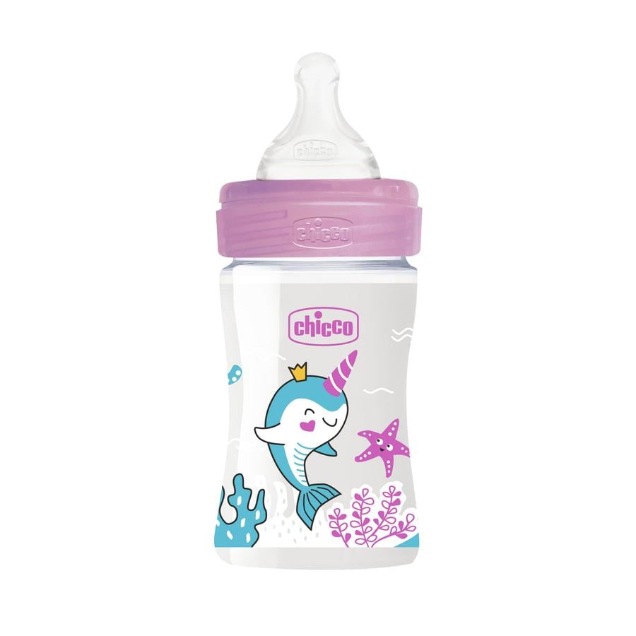 chicco Well-Being Glas 150ml, Normal Flow, pige, 0M+