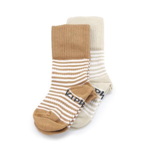 KipKep Stay-On Socks 2-Pack Party Camel and Sand Organic