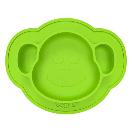 KOKOLIO Assiette enfant Monki 6 m+ silicone vert