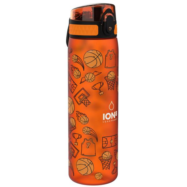 ion8 Trinkflasche auslaufsicher, schlank, basketball, 500 ml 