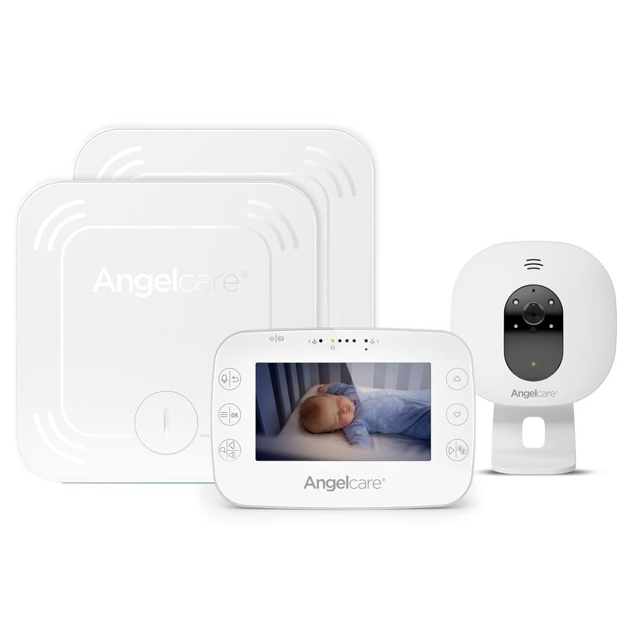 Angel care   ® SmartSensor Pro 3: video se zvukem a pohybem pro sledování dětí 3 v 1 se dvěma bezdrátovými senzorovými podložkami