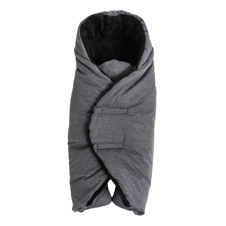 Altabebe vinterfotpose for babybarn og barnesete mørk grå-svart 74 x 34 cm