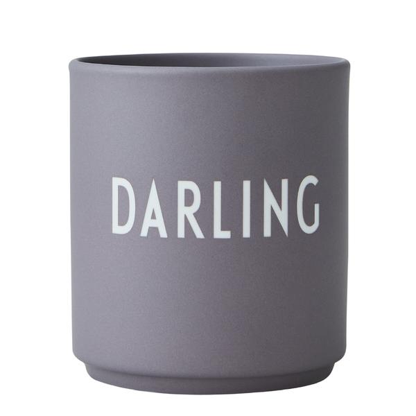 Design Letters Porzellanbecher Favourite Cups mit Lasergravur, grau, 250 ml