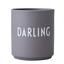 Design Letters Porzellanbecher Favourite Cups mit Lasergravur, grau, 250 ml