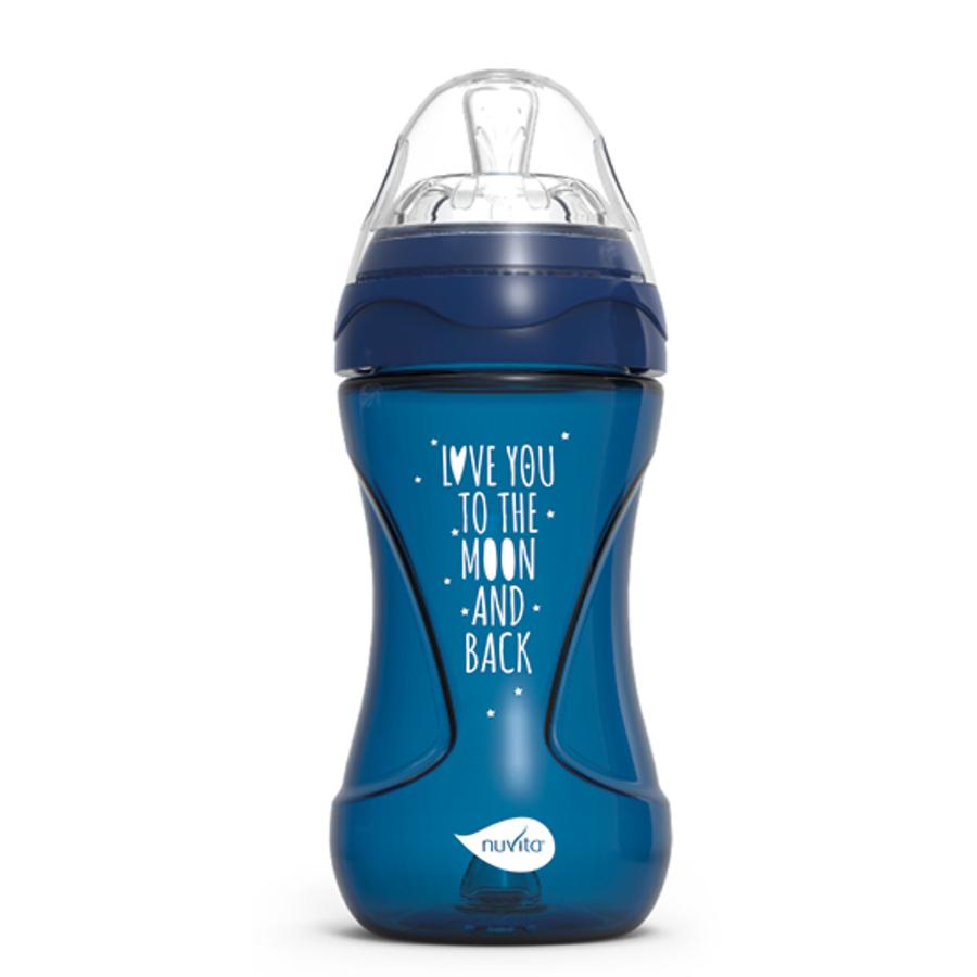 nuvita Baby Bottle Anti - Kolikk Mimic Cool! 250 ml i mørkeblå