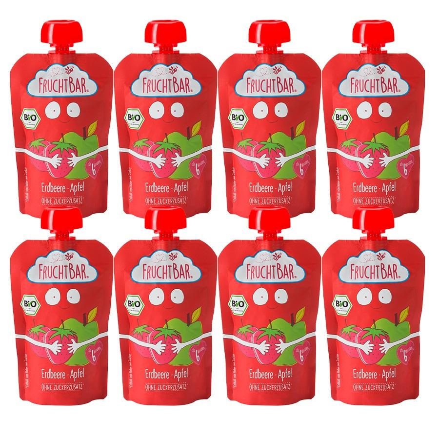 FRUCHTBAR® Bio-Püree Erdbeere-Apfel 8 x 100g ab dem 6.Monat