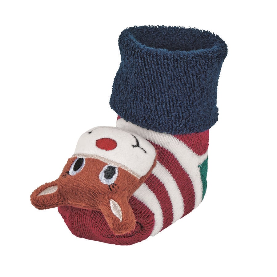 Sterntaler Baby Rattle Socks Natale rosso scuro