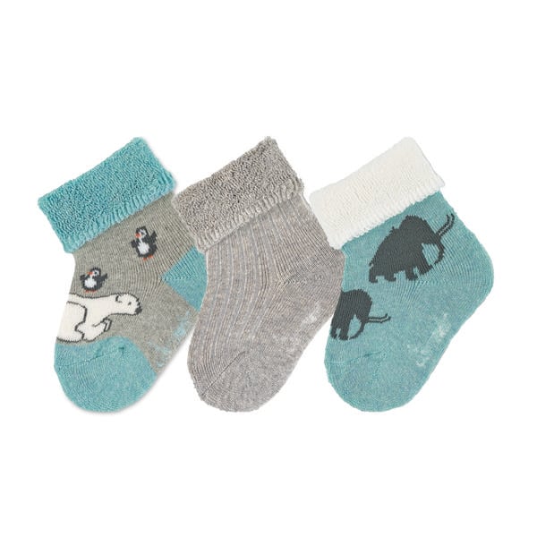 Sterntaler Dětské ponožky 3-pack lední medvěd tyrkysová melanžová