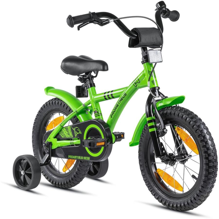 PROMETHEUS BICYCLES® HAWK Børnecykel 14" , Grøn-Sort