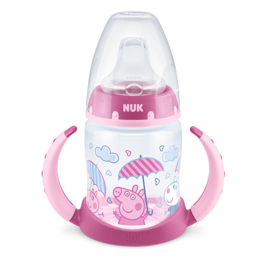 NUK Botella Peppa Pig First Choice con temperatura Control , 150ml, 6-18 meses en rosa