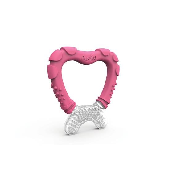 nuvita Beißring - Zahnfleischreiniger für 4m+ in rosa


















