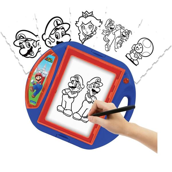 LEXIBOOK Super Mario tekenprojector met sjablonen, stempels en potlood