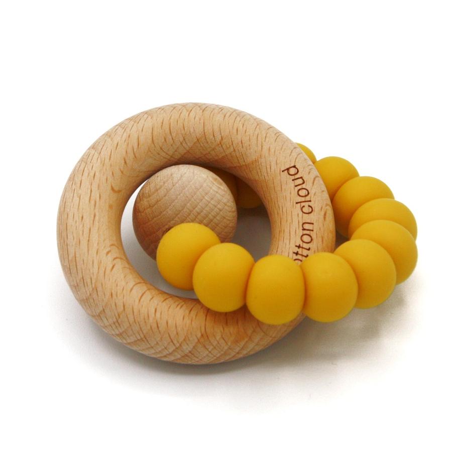 Cotton Cloud Silicone Mustard Teething Ring Round