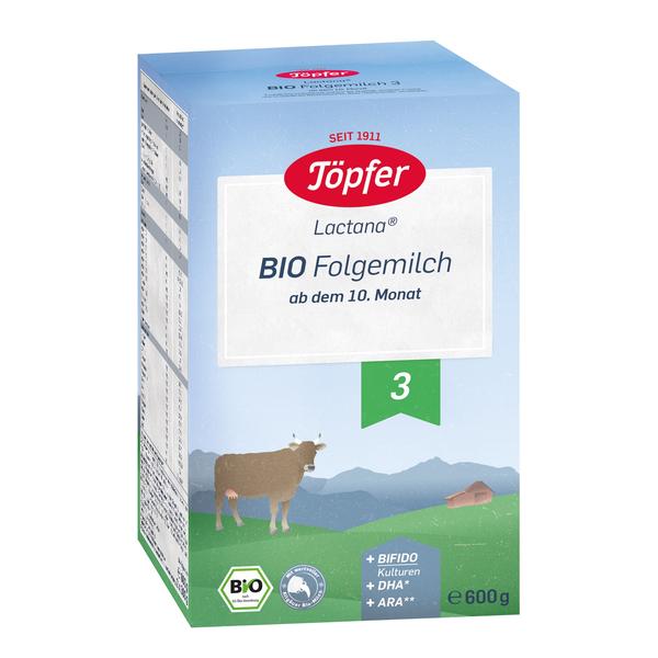 Töpfer Bio Folgemilch 3 Lactana  600 g ab dem 10. Monat

