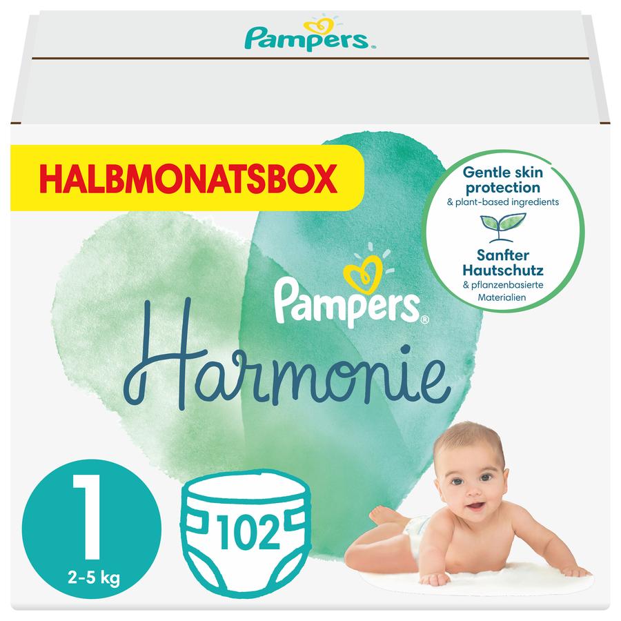 Pampers Harmonie Gr.1 Newborn, 2-5 kg, Halbmonatsbox (1x102 Windeln)