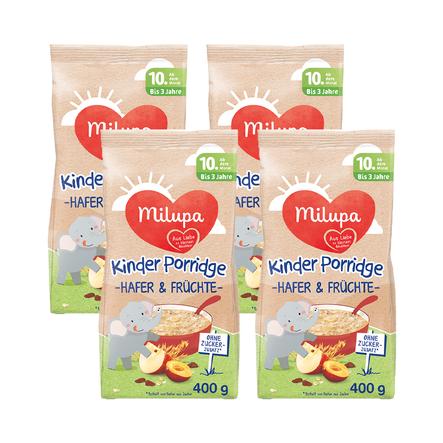 Milupa Kinder-Porridge Hafer & Früchte 4 x 400 g ab dem 10. Monat 