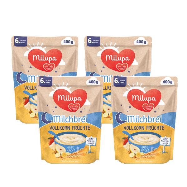 Milupa Milchbrei Vollkorn Früchte Gute Nacht 4 x 400 g ab dem 6. Monat
