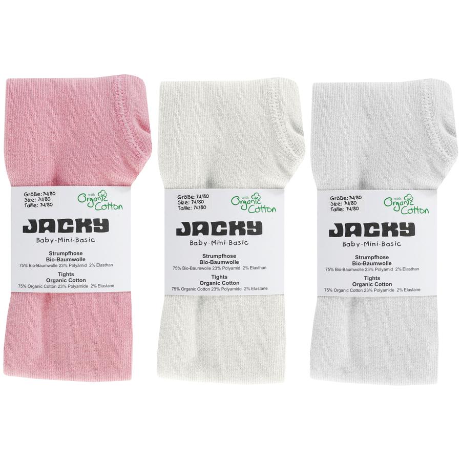 JACKY tights 3-pack rosa / beige / grå 