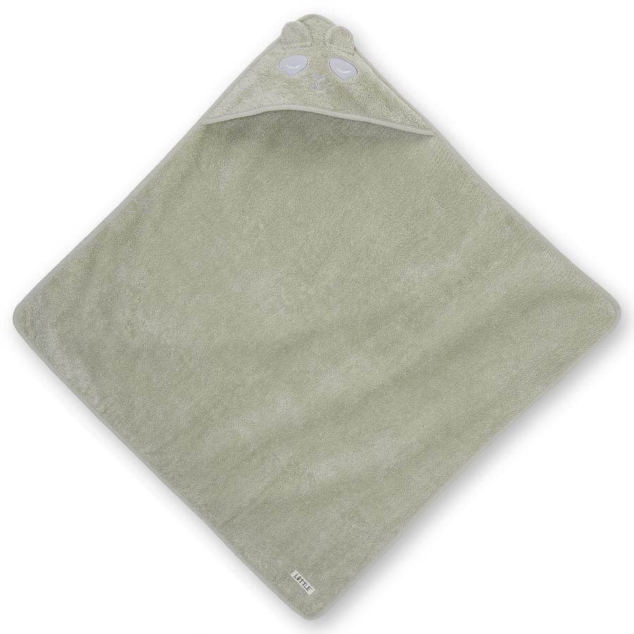 LITTLE  Ręcznik kąpielowy z kapturem 80x80 cm Panda, zielony