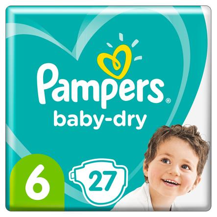 Pampers Baby-Dry Größe 6, 27 Windeln, 12 Stunden Rundumschutz, 13-18kg - babymarkt.de