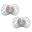 nuvita Schnuller ortodontischem Sauger Air. 55 Cool! Glow mit Stericover 6m+, Design pearl grey, 2 Stück






