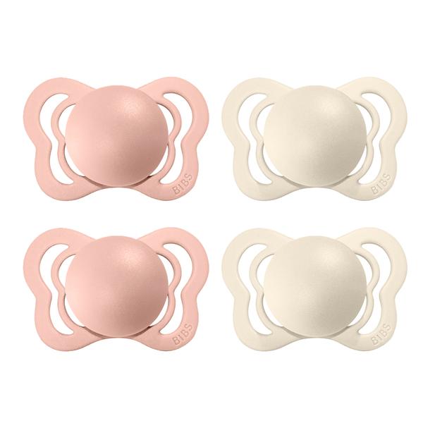 BIBS Soother Couture Ivory / Blush Silikon 0-6 månader, 4 st.