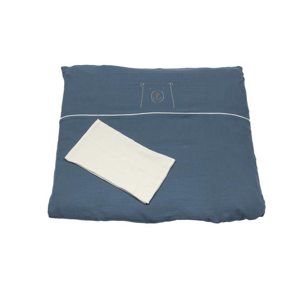 Be Be 's Collection Muslin Bed Linen Dark Blue 80 x 80 cm