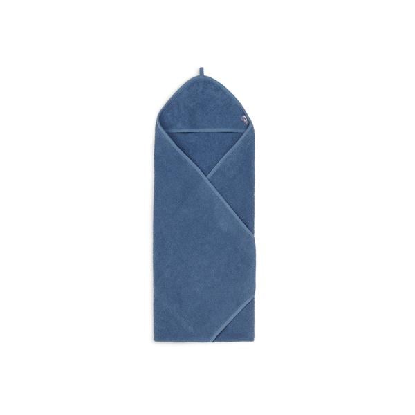 jollein Hooded Towel Badstof jeans blauw 75 x 75 cm 