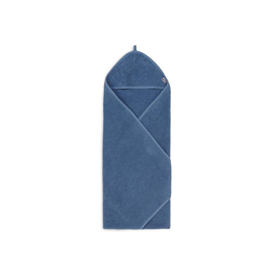 jollein Hooded Towel Badstof jeans blauw 75 x 75 cm 