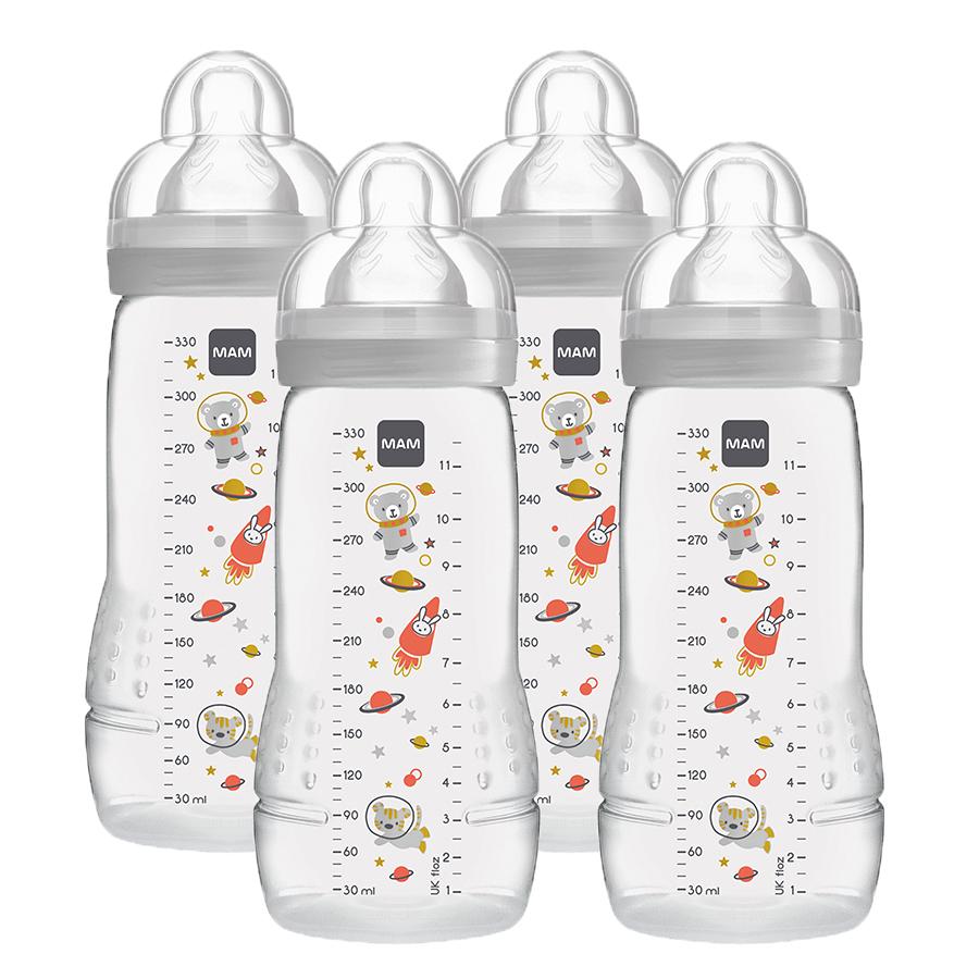 MAM Babyflasche Easy Active™ 330 ml, Weltall 4 Stück grau 