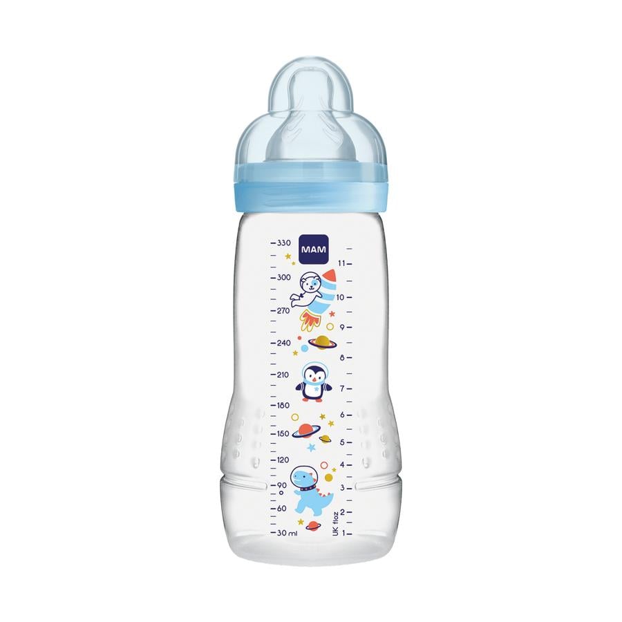 MAM Babyflasche Easy Active blau 330 ml ab 4+ Monaten, Weltall blau