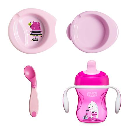 chicco Gift Set Meal pink 6M+