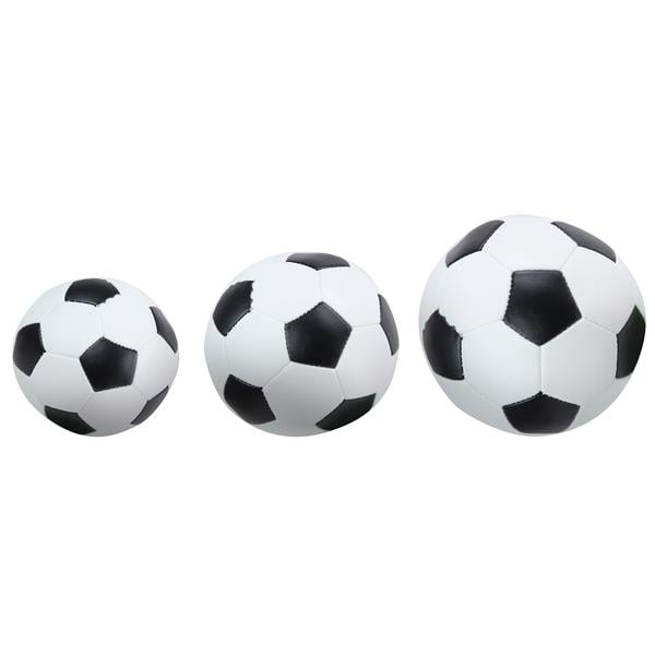 LENA ® Palloni da calcio morbidi set di 3, bianco e nero 