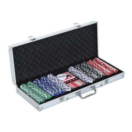 HOMCOM Pokerkoffer inklusive Pokerset silber
