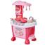 HOMCOM Kinderspielküche mit 38-teiligem Zubehörset rosa