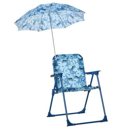 Outsunny Kinder-Campingstuhl mit Sonnenschirm blau