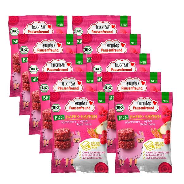 FRUCHTBAR® Pausenfreund Bio-Hafer-Happen Himbeere-Apfel-Rote Beete-Hafer 10 x 80 g ab dem 3. Jahr
