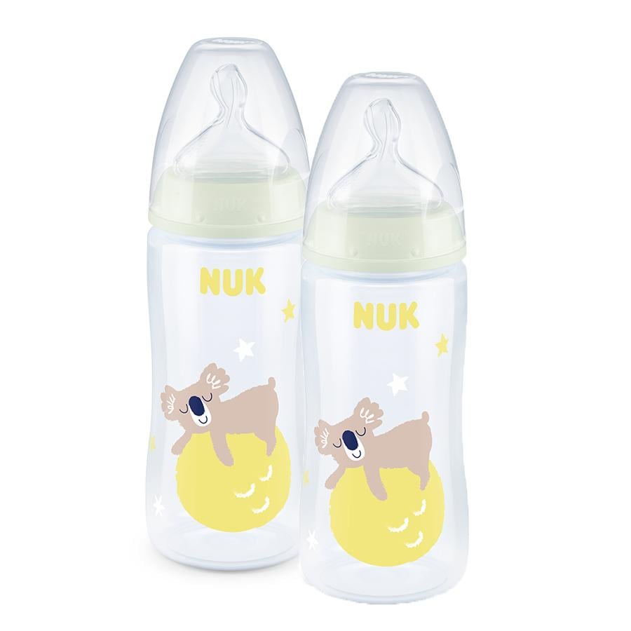 NUK Babyflasche First Choice⁺ Night 300 ml, Koala im Doppelpack