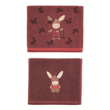 Sterntaler Ręcznik dziecięcy dwupak Emmily ciemnoczerwony 50 x 30 cm