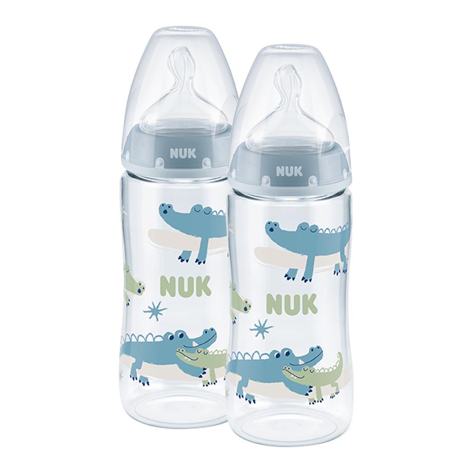 NUK Babyflaska First Choice ⁺ 6-18 månader 300 ml, med temperatur Control i dubbelförpackning blå