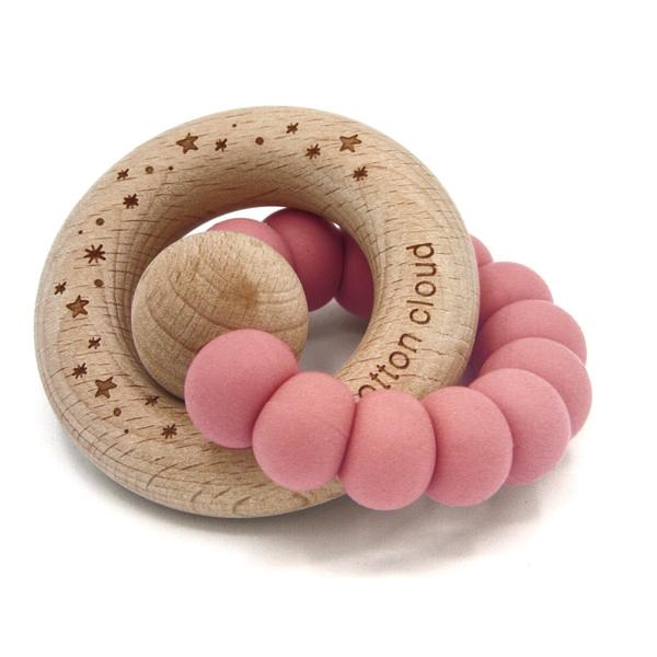 The Cotton Cloud Silicone Bijtring Rond Wilde Roos
