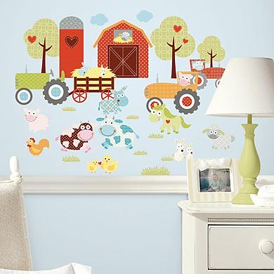 Wanddekoration - RoomMates® Wandsticker Tiere auf dem Bauernhof  - Onlineshop Babymarkt