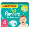 Pampers Baby Dry, str. 4 maxi, 9-14 kg, månedspakke (1x 174 bleer)
