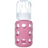 lifefactory Babyflasche aus Glas in pink, 120 ml