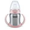 NUK Tasse enfant Learner Cup inox, sans étain 125 ml, silicone rose