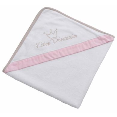 Be Be 's Collection Badehåndklæde med hætte Lille Prinsesse rosa 80 x 80 cm