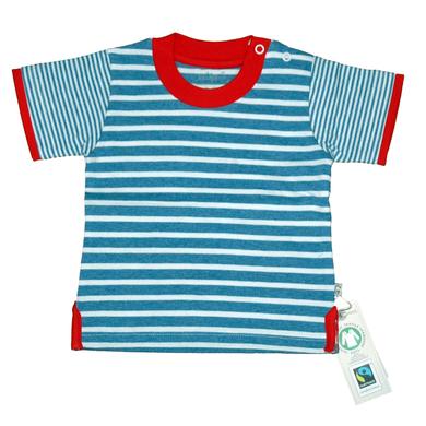 Ebi & Ebi  Fairtrade T-Shirt gestreift denim - blau - Gr.74 - Jungen